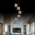 Aluminum luxury crystal indoor ceiling led pendant light